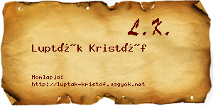 Lupták Kristóf névjegykártya