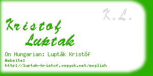 kristof luptak business card