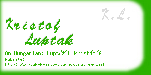 kristof luptak business card